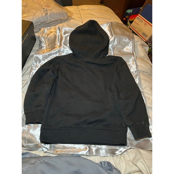 Under Armour Kids Black Hoodie Neon Logo Size 3T Pullover Hooded Sweatshirt - Picture 2 of 5
